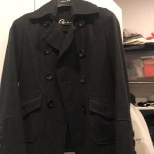 Dark grey black pea coat